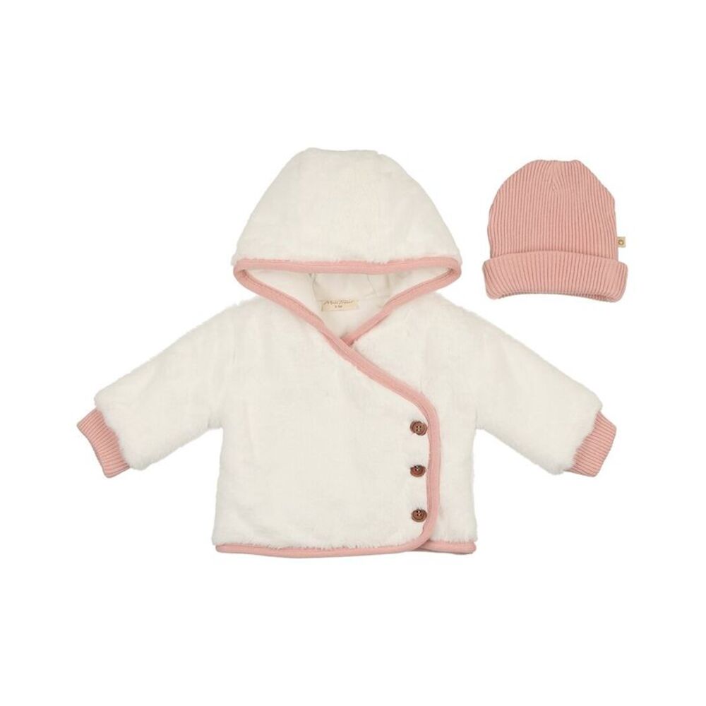 Mon Tresor Girls  Fur-Ever Wrap Jacket & Hat Set